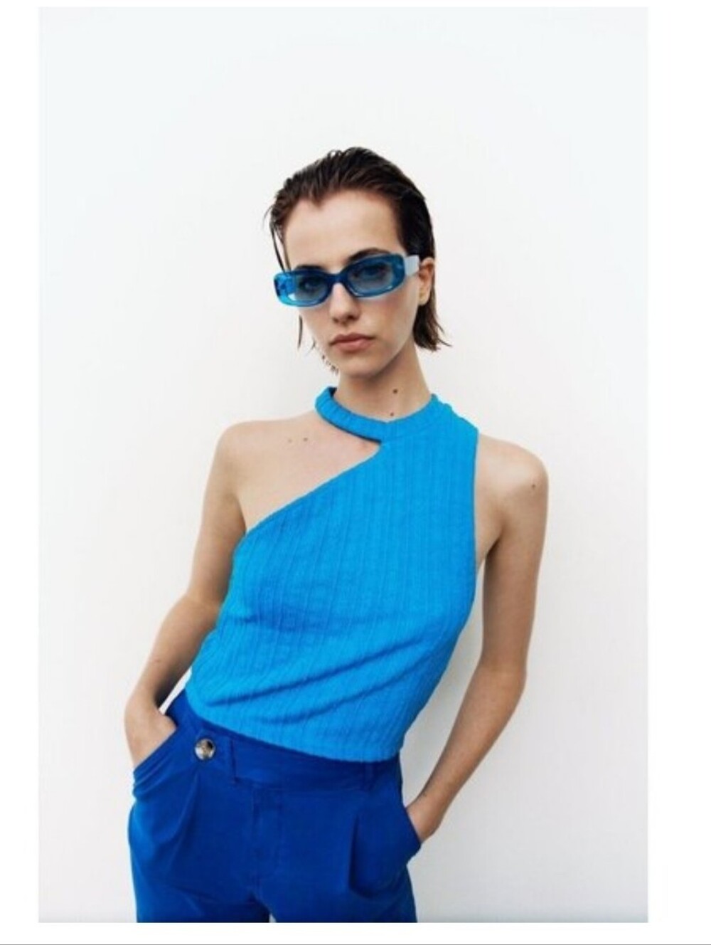 Zara Bright Turquoise Knit Top
